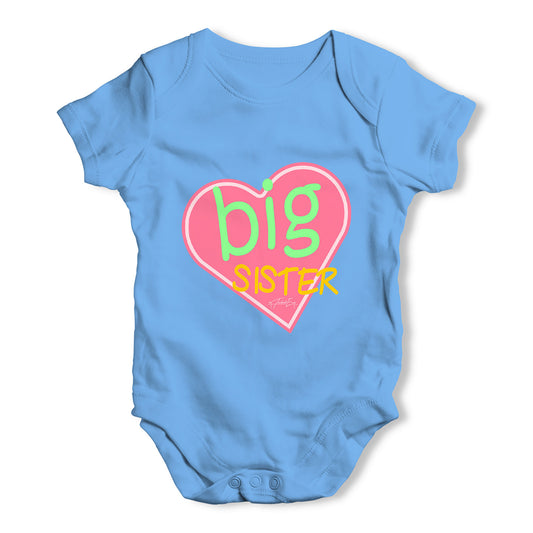 Big Sister Heart Sibling Baby Grow Bodysuit