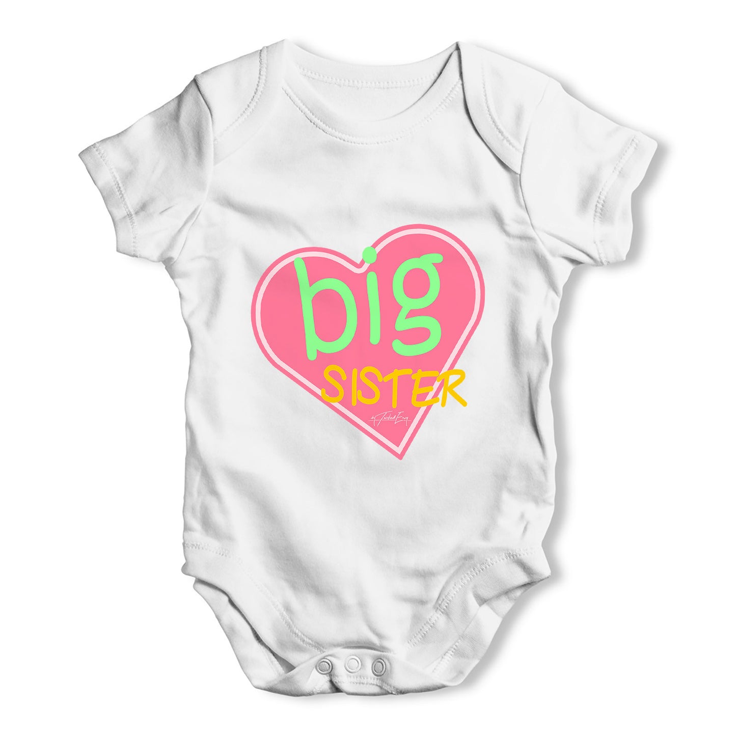 Big Sister Heart Sibling Baby Grow Bodysuit