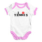 Funny Baby Clothes I 0 Love Tennis Baby Unisex Baby Grow Bodysuit 18-24 Months White Pink Trim