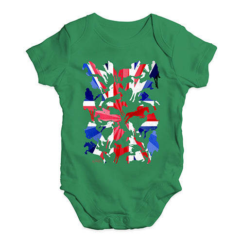 Cute Infant Bodysuit GB Show Jumping Silhouette Baby Unisex Baby Grow Bodysuit 0-3 Months Green