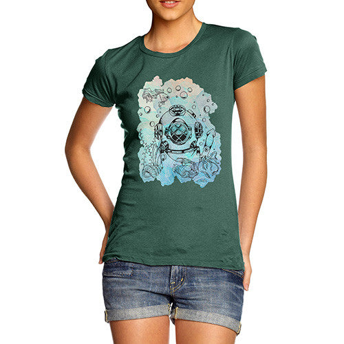 Diver With Fishes Women's T-Shirt 