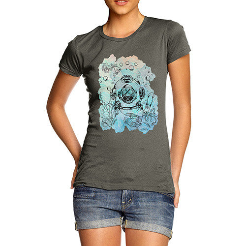 Diver With Fishes Women's T-Shirt 