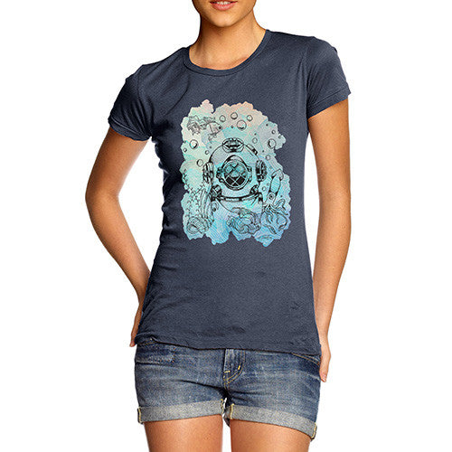 Diver With Fishes Women's T-Shirt 