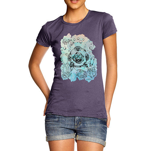 Diver With Fishes Women's T-Shirt 