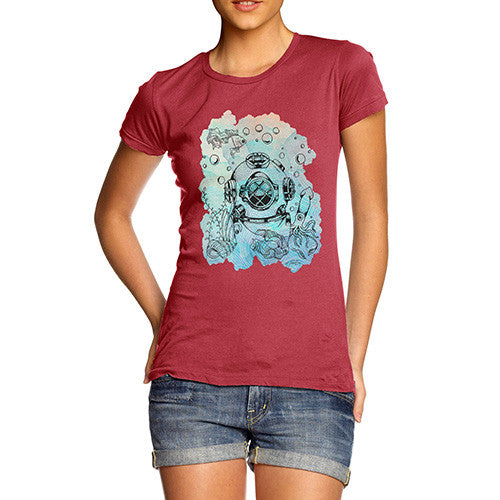 Diver With Fishes Women's T-Shirt 