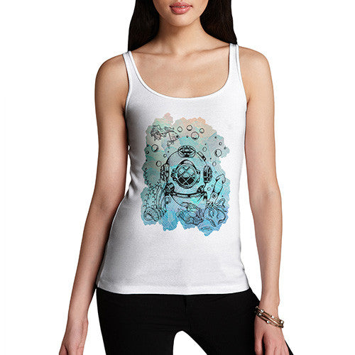 Diver With Fishes Women's Tank Top
