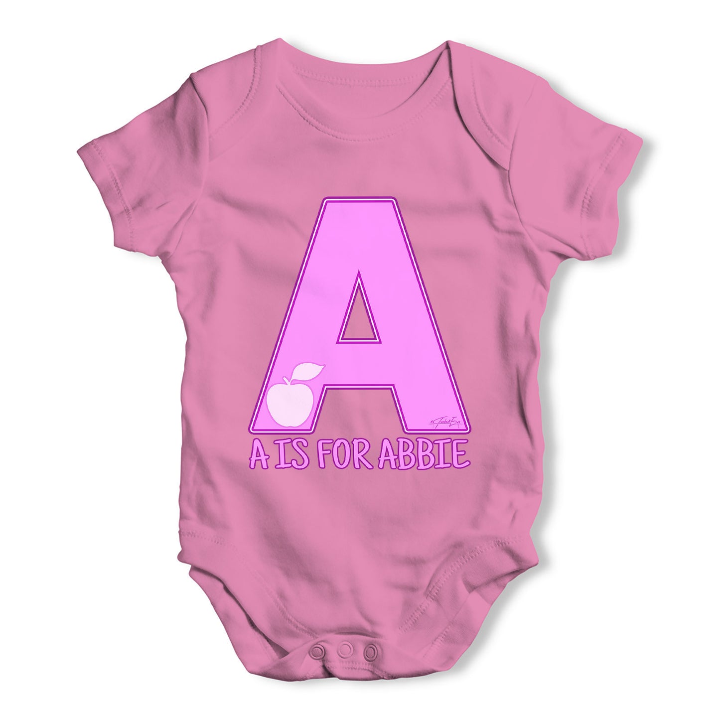 Personalised Letter A Baby Grow Bodysuit