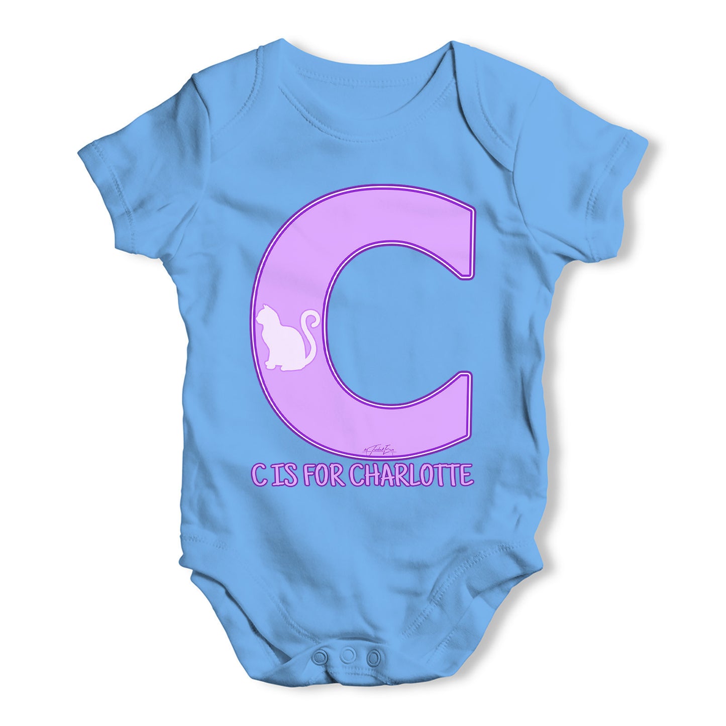 Personalised Letter C Baby Grow Bodysuit