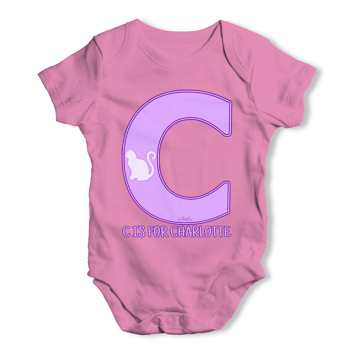 Personalised Letter C Baby Grow Bodysuit