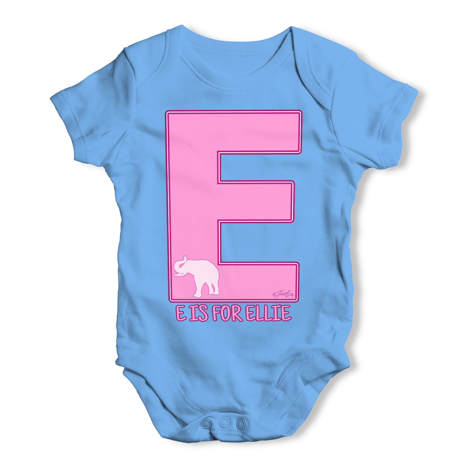 Personalised Letter E Baby Grow Bodysuit
