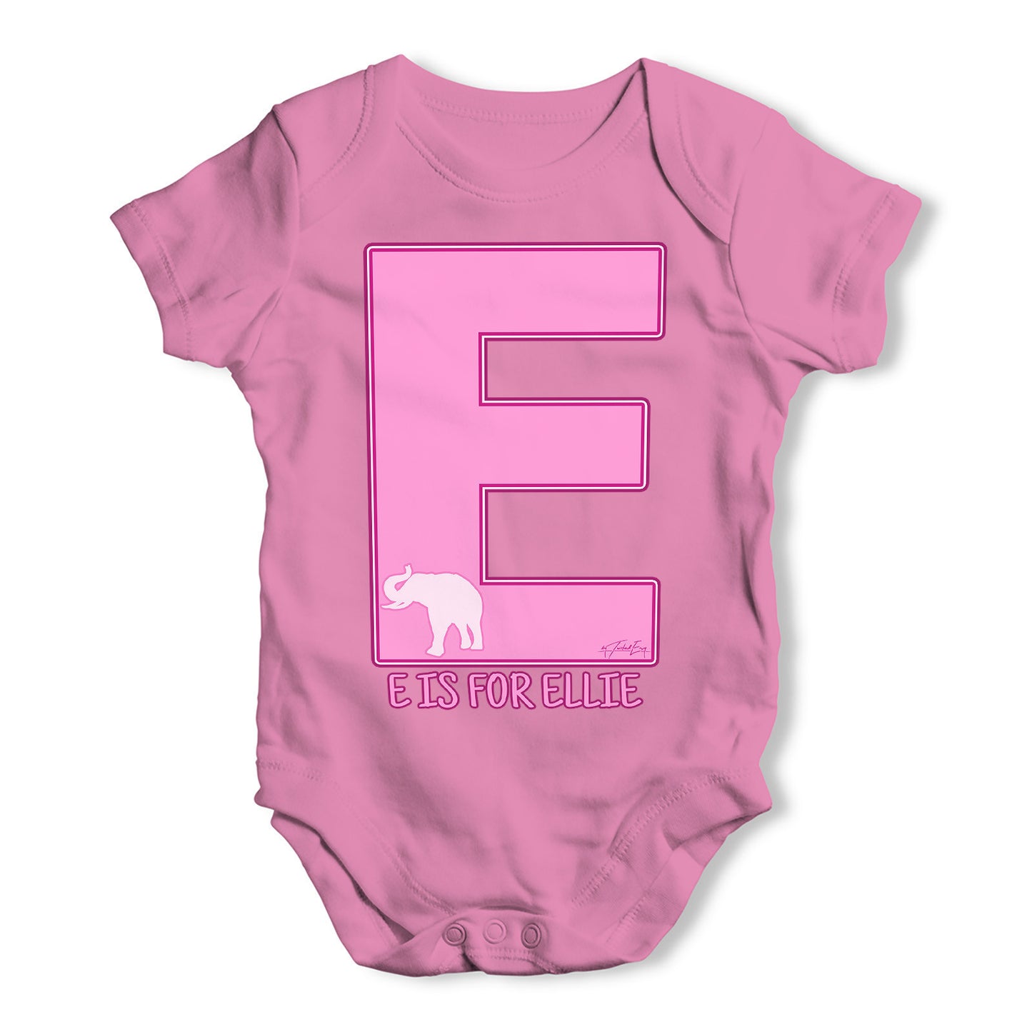Personalised Letter E Baby Grow Bodysuit