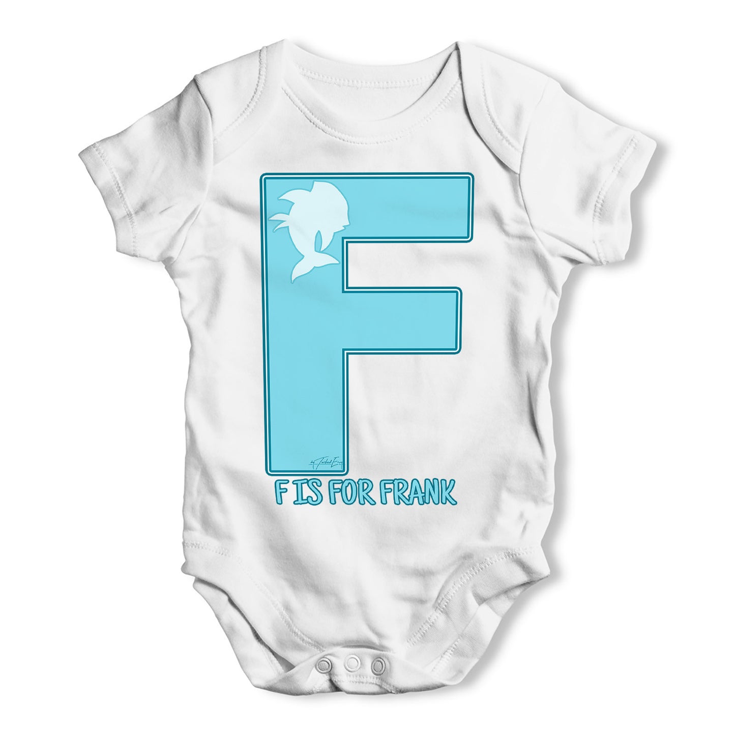 Personalised Letter F Baby Grow Bodysuit