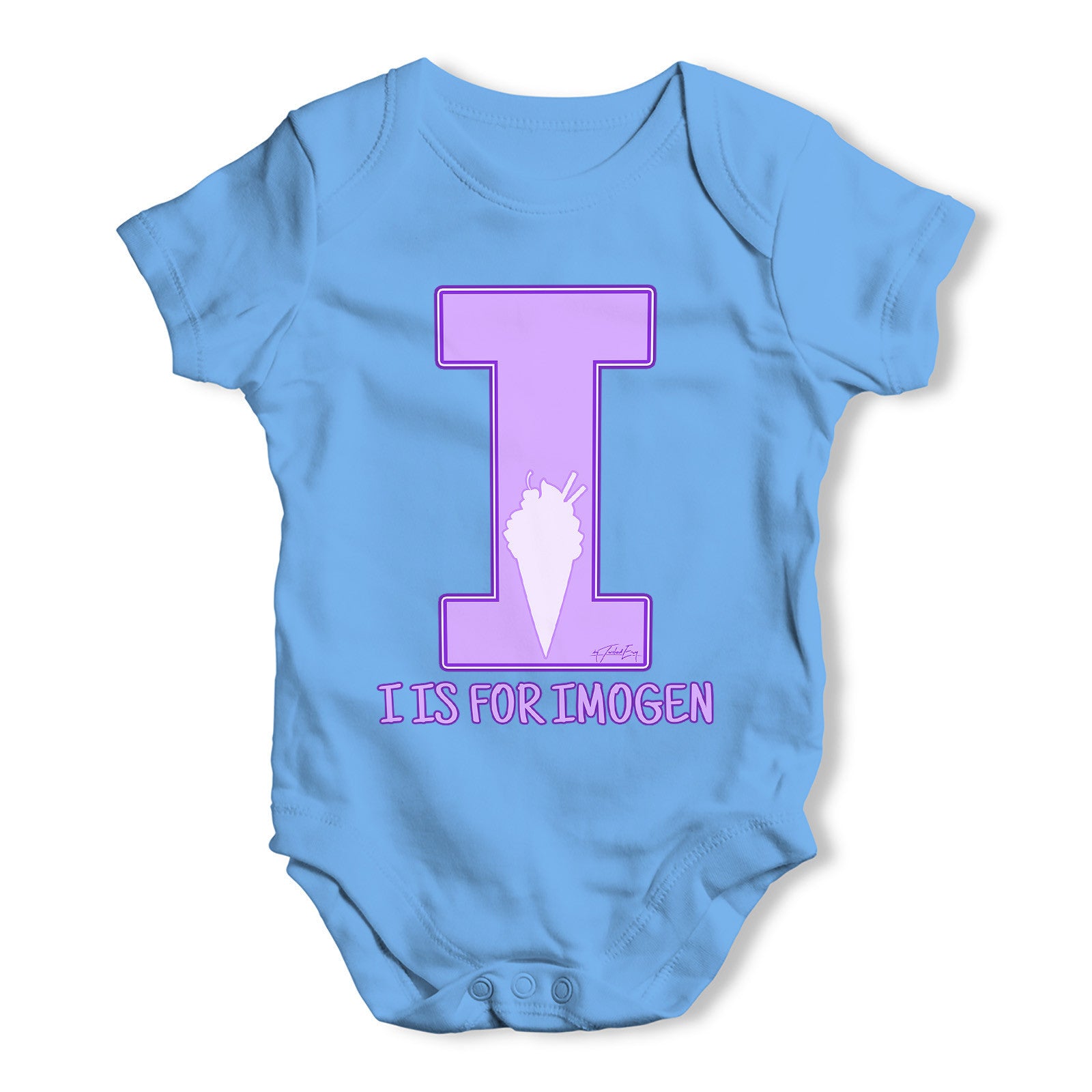 Personalised Letter I Baby Grow Bodysuit
