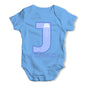 Personalised Letter J Baby Grow Bodysuit