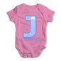 Personalised Letter J Baby Grow Bodysuit