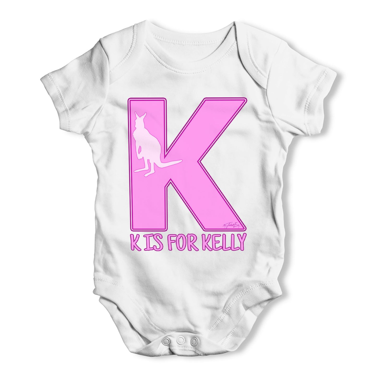 Personalised Letter K Baby Grow Bodysuit