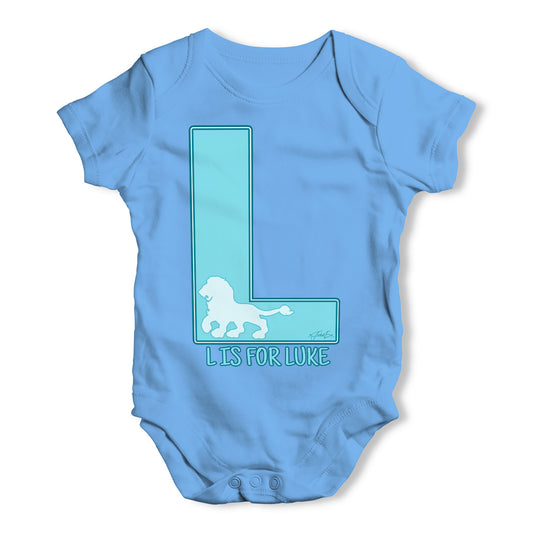 Personalised Letter L Baby Grow Bodysuit