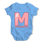 Personalised Letter M Baby Grow Bodysuit
