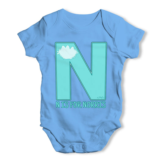 Personalised Letter N Baby Grow Bodysuit