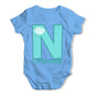 Personalised Letter N Baby Grow Bodysuit