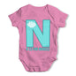 Personalised Letter N Baby Grow Bodysuit