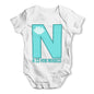 Personalised Letter N Baby Grow Bodysuit