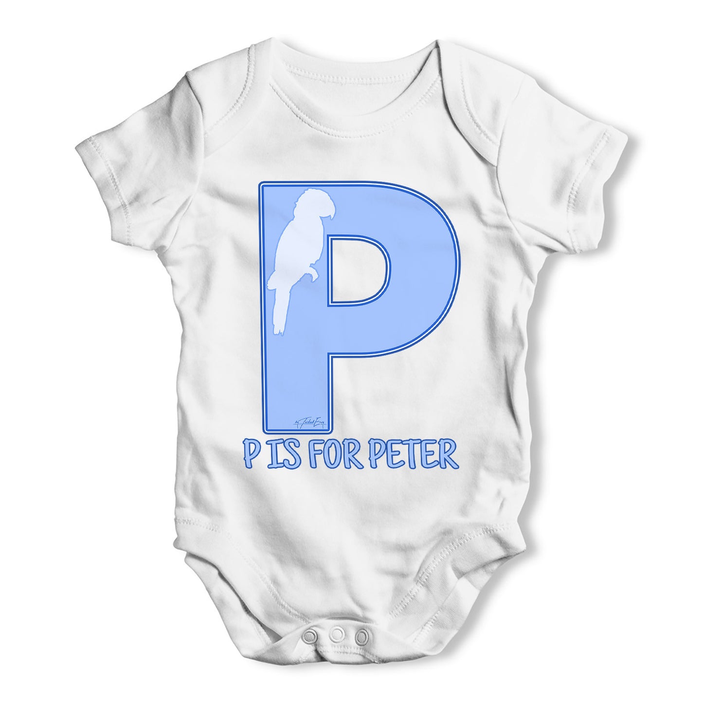 Personalised Letter P Baby Grow Bodysuit
