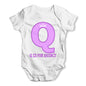 Personalised Letter Q Baby Grow Bodysuit