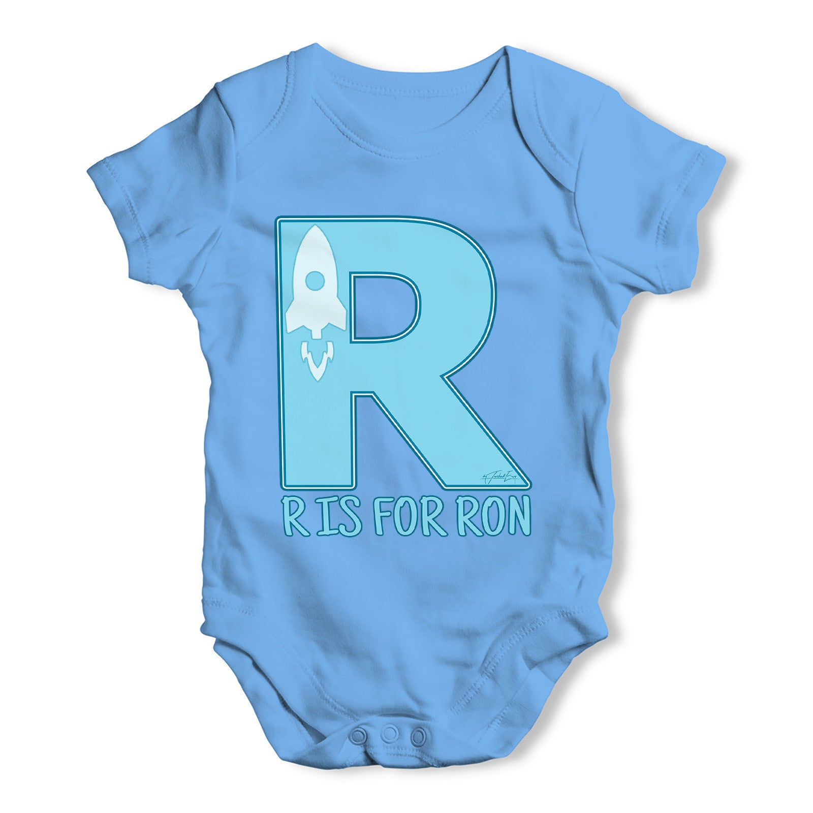 Personalised Letter R Baby Grow Bodysuit