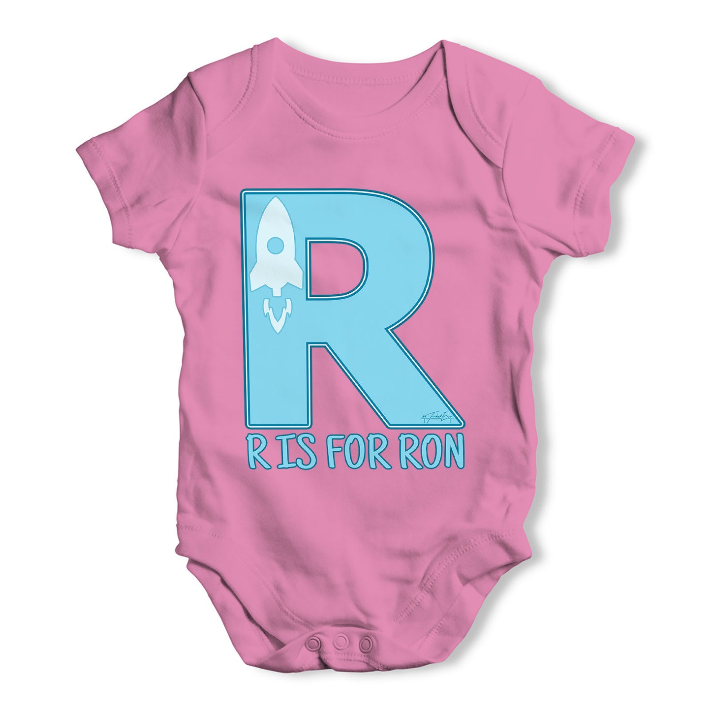 Personalised Letter R Baby Grow Bodysuit
