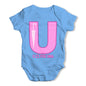Personalised Letter U Baby Grow Bodysuit