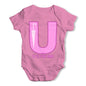 Personalised Letter U Baby Grow Bodysuit