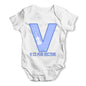Personalised Letter V Baby Grow Bodysuit