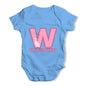 Personalised Letter W Baby Grow Bodysuit