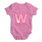 Personalised Letter W Baby Grow Bodysuit