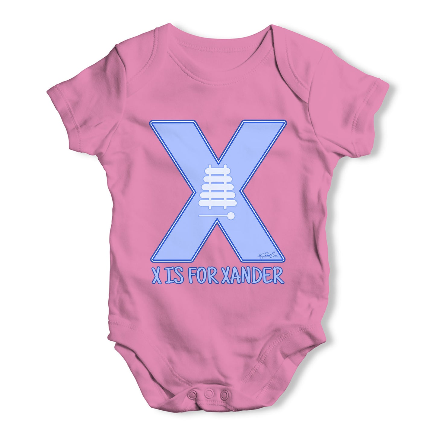 Personalised Letter X Baby Grow Bodysuit