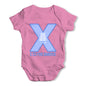 Personalised Letter X Baby Grow Bodysuit