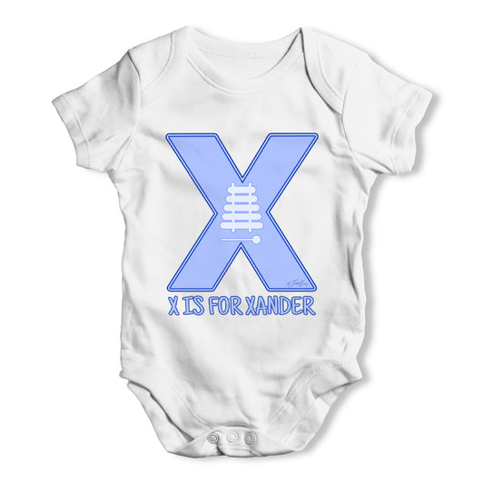 Personalised Letter X Baby Grow Bodysuit
