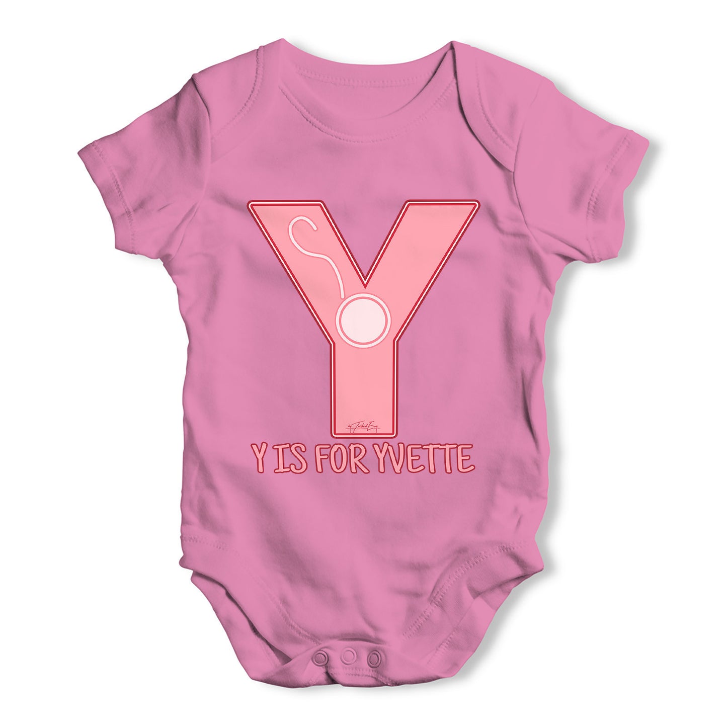 Personalised Letter Y Baby Grow Bodysuit