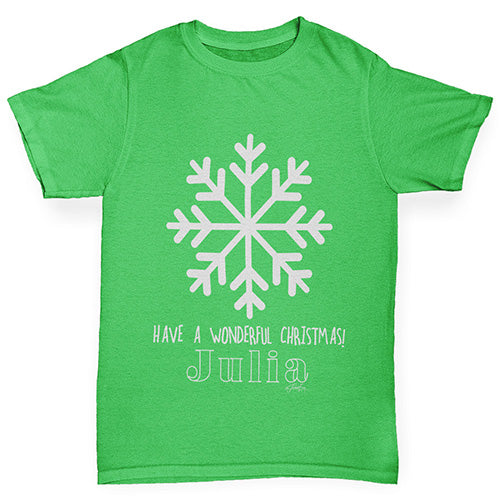 Have A Wonderful Christmas Personalised Boy's T-Shirt