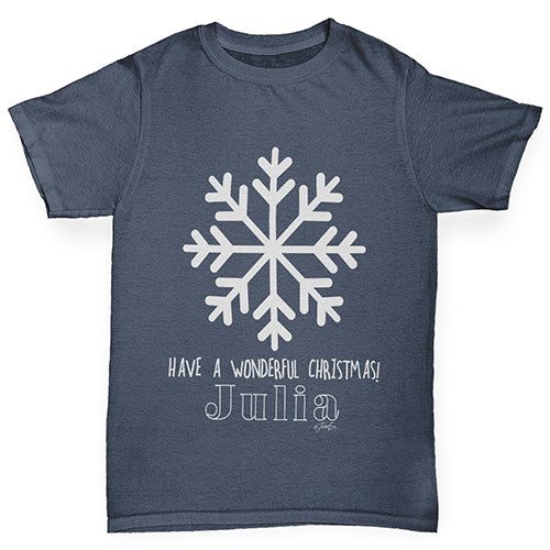 Have A Wonderful Christmas Personalised Boy's T-Shirt