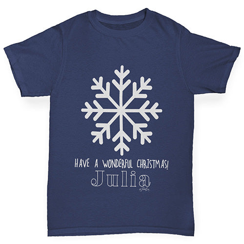 Have A Wonderful Christmas Personalised Boy's T-Shirt