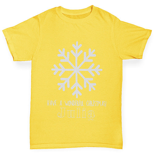 Have A Wonderful Christmas Personalised Boy's T-Shirt