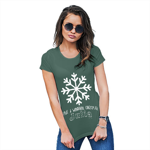 Have A Wonderful Christmas Personalised Women's T-Shirt 