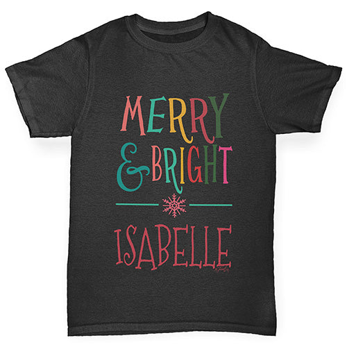 Merry And Bright Personalised Boy's T-Shirt
