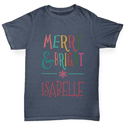 Merry And Bright Personalised Boy's T-Shirt