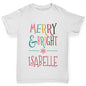 Merry And Bright Personalised Girl's T-Shirt 