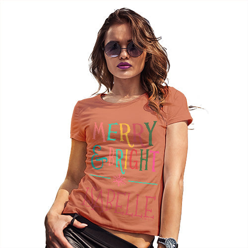 Merry And Bright Personalised Women's T-Shirt 