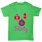Christmas Baubles Personalised Girl's T-Shirt 