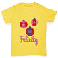 Christmas Baubles Personalised Girl's T-Shirt 